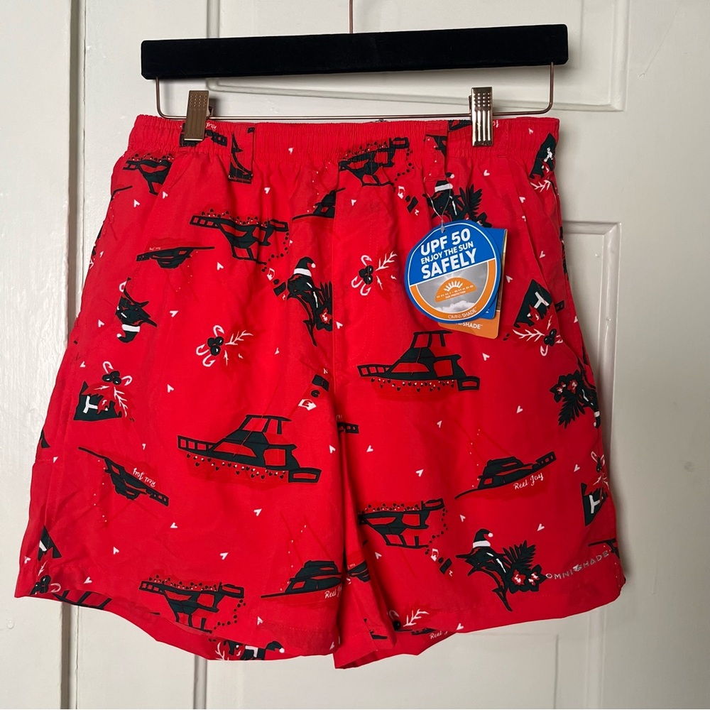 Colombia Men’s Backcast Water Short Set Athletic Swim Sport NWT Navy Red Pockets